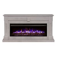Каминокомплект KELLIE/БРИСТОЛЬ Бетон светлый с очагом Электроочаг PREMIER/ПРЕМЬЕР 50