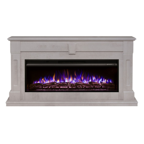 Каминокомплект KELLIE/БРИСТОЛЬ Бетон светлый с очагом Электроочаг PREMIER/ПРЕМЬЕР 50