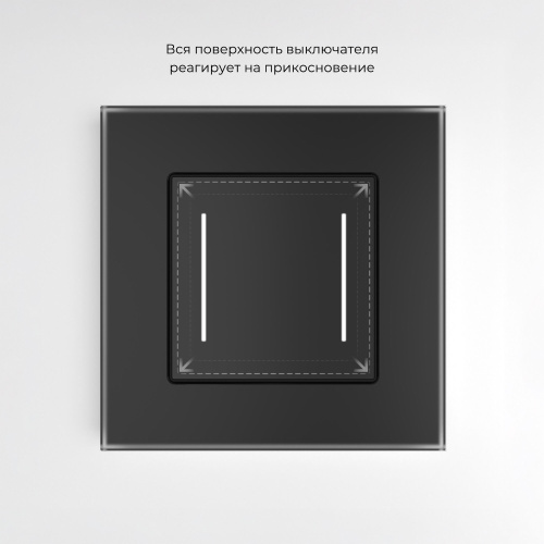 Умный сенсорный выключатель двухклавишный (черный) W4523008 фото 3