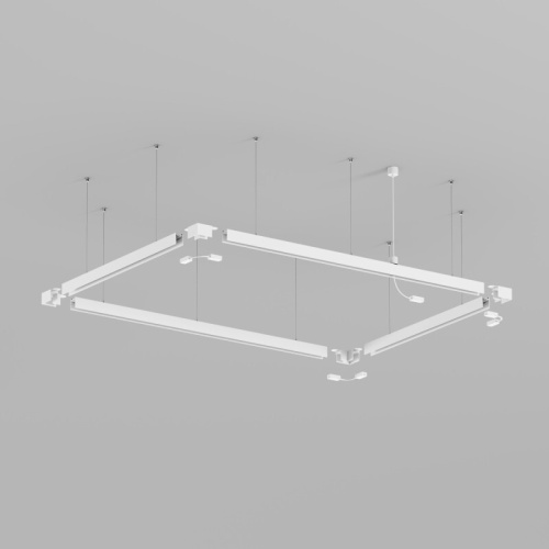 TR2124-WH Подвод питания для подвесного монтажа трека SMART BASE, АС 220-240V, IP20, 5м, белый, алюминий фото 2