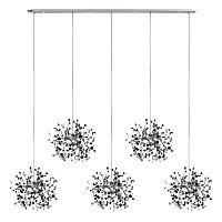 L5PL721134 Подвес пятерной линейный EXTRA 5x3x5W(led) G9  (721134 - 5 + 572164 -1) ХРОМ