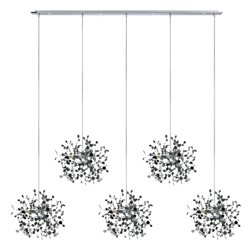 L5PL721134 Подвес пятерной линейный EXTRA 5x3x5W(led) G9  (721134 - 5 + 572164 -1) ХРОМ