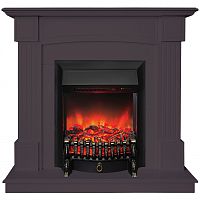 Электрокамин RealFlame Andrea STD GR цвет мрамор серый с очагом Fobos Lux Black RC