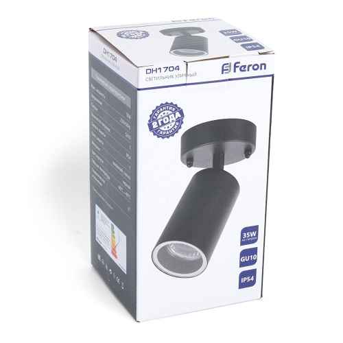 Светильник садово-парковый Feron DH1704, на стену, GU10 230V, черный (на стену) фото 9