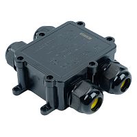 Распределительная коробка STEKKER LD552, количество вводов: 4, поликарбонат, нейлон, цвет черный, размер 114,4*106,7*35,3мм.