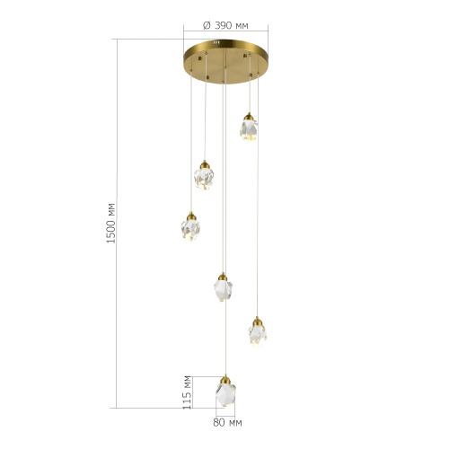 SL6114.203.06 Светильник подвесной ST-Luce Золотистый/Прозрачный LED 6*3W 3000K CASCATO фото 2