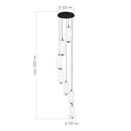 SL6121.403.07 Светильник подвесной ST-Luce Черный/Белый LED 7*8W 3000K TALISMAN фото 2