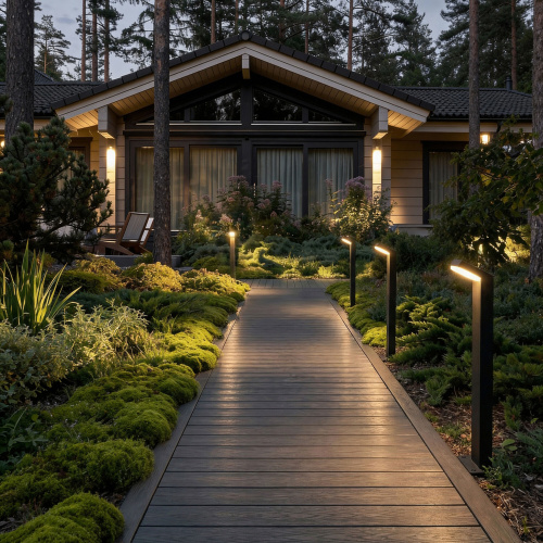 Ландшафтный уличный светильник Sensor 3000K Чёрный IP54 1542 TECHNO LED черный фото 3