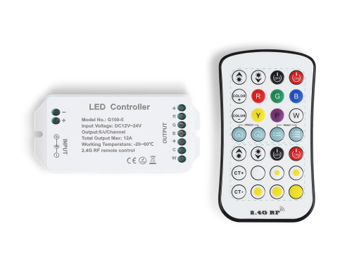 Контроллер для светодиодных лент RGB+CCT c пультом 12А 12В 144Вт - 24В 288Вт Контроллер для светодиодных лент RGB+CCT c пультом 12А 12В 144Вт - 24В 288Вт