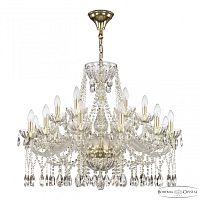 Люстра хрустальная 5413/12+6/300 G Clear/M-1H Bohemia Ivele Crystal (Богемия Ивеле Кристалл)