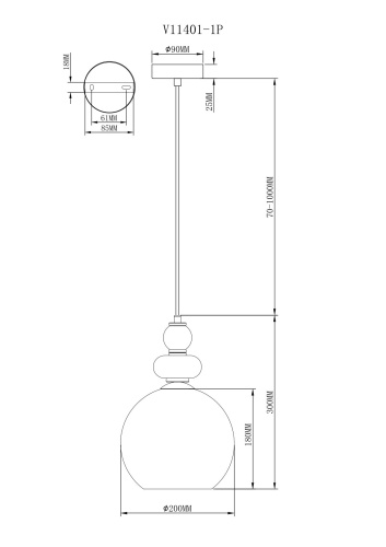 Светильник подвесной Moderli V11401-1P Tamina фото 5