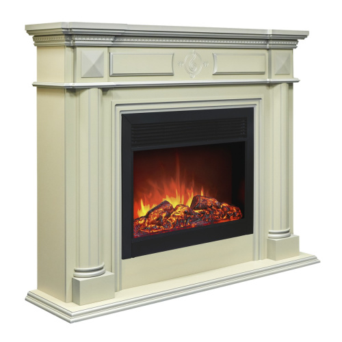 Каминокомплект WAGNER/ВАГНЕР Айс кашемир с серебряной патиной с очагом Электроочаг MOONBLAZE LUX/МУНБЛЕЙЗ фото 2