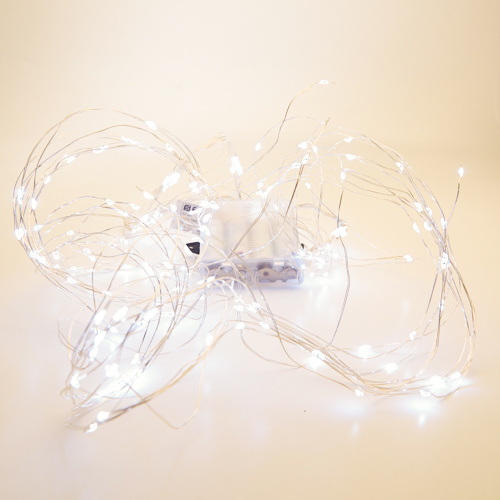 Светодиодная гирлянда Feron CL53 2м + 1м теплый белый,статичная, с питанием от батареек, прозрачный шнур фото 4