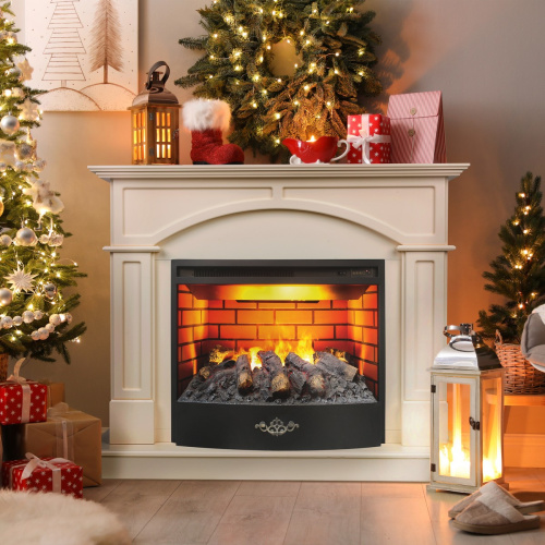 Электрокамин RealFlame Jacomo 25,5 WT крем с очагом 3D Firestar 25,5 фото 9