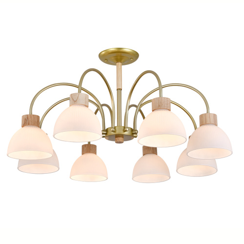 Светильник на штанге 150005/8R E27*60W Gold/Wood Светильник на штанге 150005/8R E27*60W Gold/Wood