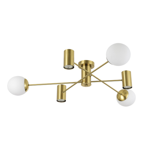 SLE1105-302-06 Светильник потолочный Латунь/Белый GU10+E27 3+3*5+60W RAITO фото 4