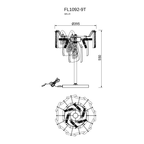 Настольная лампа Finezza FL1092-9T фото 2 Настольная лампа Finezza FL1092-9T фото 2