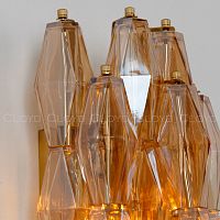 Бра Cloyd CALCUTTA W1 / выс. 37 см - латунь - янтарн.стекло (арт.20484)