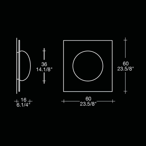 Настенный/Потолочный светильник GIO 3 P-PL 60 Wenge фото 4 Настенный/Потолочный светильник GIO 3 P-PL 60 Wenge фото 4