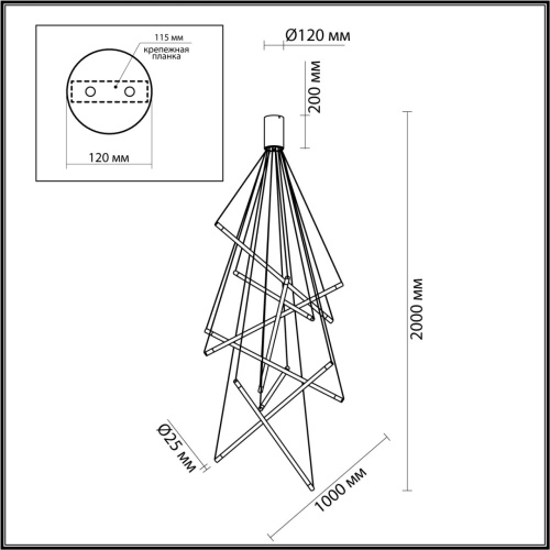 4369/80L HIGHTECH ODL23 235 полированное золото/акрил с пузырьками Подвесной св-к IP20 LED 64W 3000K SPARKY фото 2