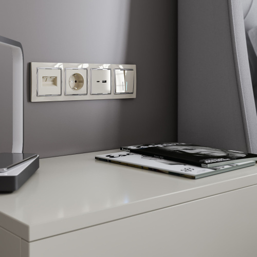 Розетка двойная Ethernet RJ-45 (слоновая кость) W1181103 фото 4