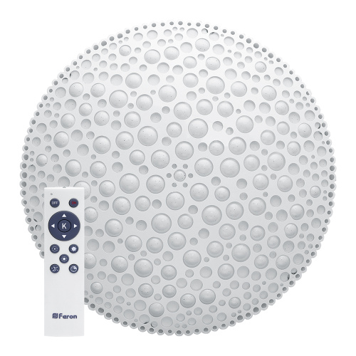 Светодиодный управляемый светильник накладной Feron AL3389 Dots тарелка 72W 3000К-6000K белый Светодиодный управляемый светильник накладной Feron AL3389 Dots тарелка 72W 3000К-6000K белый