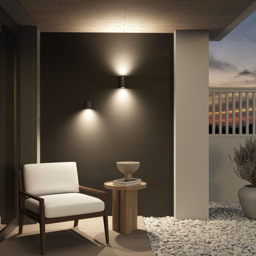 DK9791-BK Настенный уличный светильник NARVIK, IP44, 2хGU10 LED, до 15 Вт, черный, алюминий фото 3