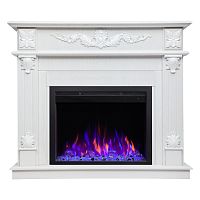 Электрокамин RealFlame Philadelphia 25,5/26 WT белое золото с очагом Saphir 25,5