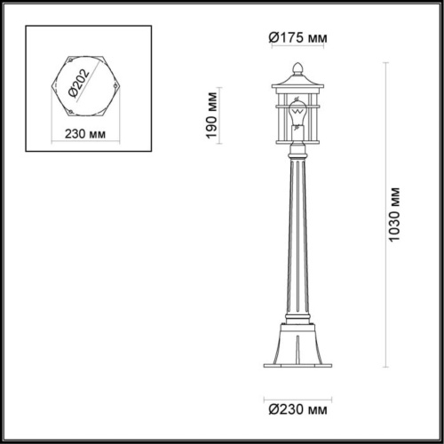 4044/1F NATURE ODL18 699 коричневый/патина Уличный светильник, 103см IP44 E27 60W 220V VIRTA фото 3 4044/1F NATURE ODL18 699 коричневый/патина Уличный светильник, 103см IP44 E27 60W 220V VIRTA фото 3