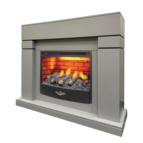 Электрокамин RealFlame Lindelse 25,5/26 GR серый c очагом 3D Firestar 25,5 фото 2 Электрокамин RealFlame Lindelse 25,5/26 GR серый c очагом 3D Firestar 25,5 фото 2