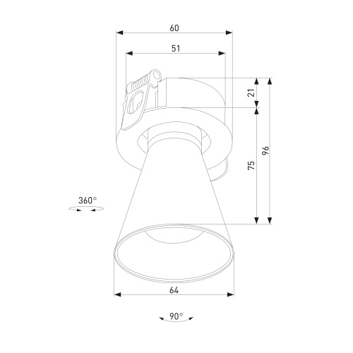 Светильник встраиваемый поворотный светодиодный с антибликовой решеткой Bell 8W 4000K белый 25097/LED фото 7 Светильник встраиваемый поворотный светодиодный с антибликовой решеткой Bell 8W 4000K белый 25097/LED фото 7