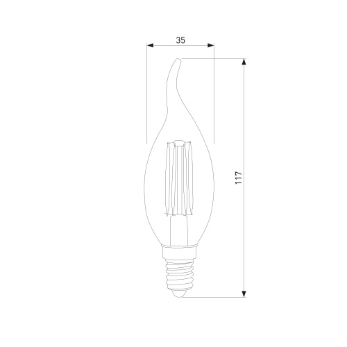 Филаментная светодиодная лампа Dimmable "Свеча на ветру" CW35 5W 4200K E14 BLE1424 фото 3