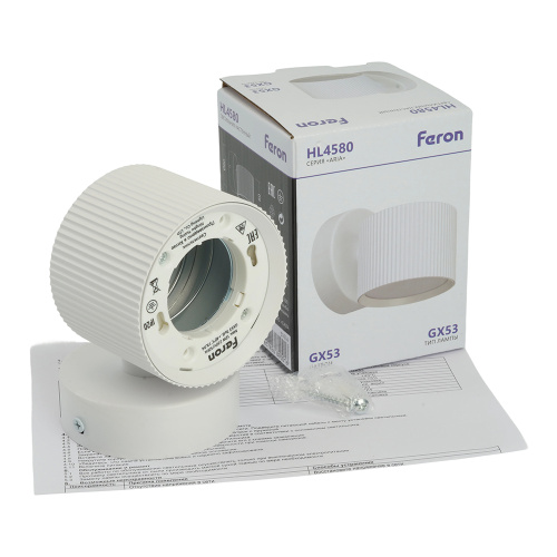 Светильник  настенный Feron HL4580 ARIA 12W, 230V,GX53, белый IP20 фото 11