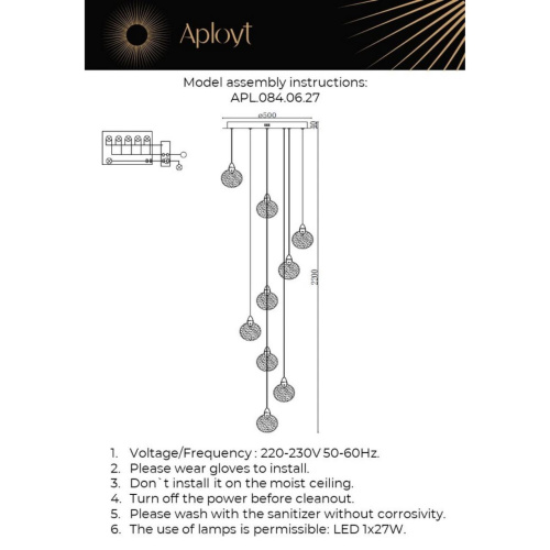 Светильник подвесной APL.084.06.27 фото 12