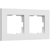 Рамка из поликарбоната на 2 поста Slab белый софт W0022961