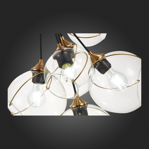 SLE103103-06 Светильник подвесной Золотистый/Прозрачный E27 6*60W SATTURO фото 12