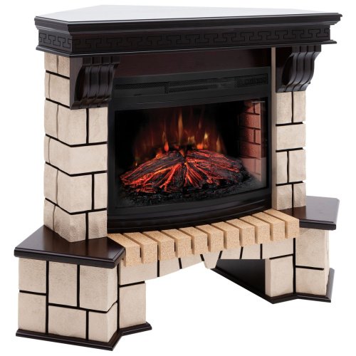 Электрокамин RealFlame Stone Coner AO античный дуб с очагом Firefield 25 S IR фото 3 Электрокамин RealFlame Stone Coner AO античный дуб с очагом Firefield 25 S IR фото 3