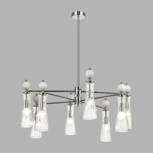 8268/8 NEOCLASSI LN26 160 хром/белый/прозрачный, металл/керамика/стекло Люстра Е14 8*40W 220V EMILY фото 3 8268/8 NEOCLASSI LN26 160 хром/белый/прозрачный, металл/керамика/стекло Люстра Е14 8*40W 220V EMILY фото 3