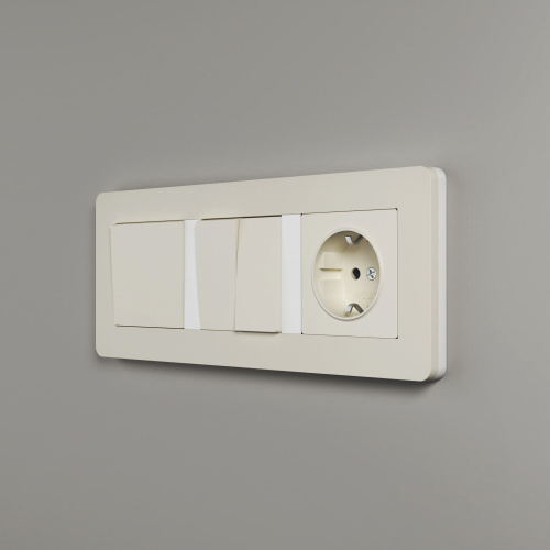 Рамка из поликарбоната на 3 поста Split айвори/белый, soft-touch W0033066 фото 4 Рамка из поликарбоната на 3 поста Split айвори/белый, soft-touch W0033066 фото 4