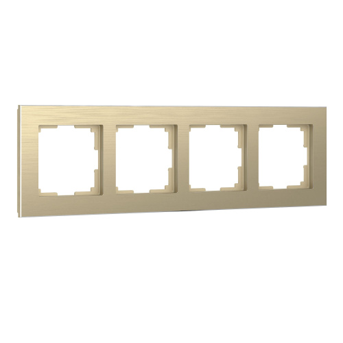 Рамка из металла на 4 поста Аluminium шампань алюминий W0041711 Рамка из металла на 4 поста Аluminium шампань алюминий W0041711