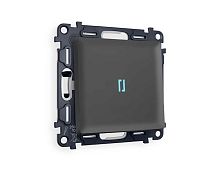 Комплект механизма 1-кл выключателя AMBRELLA VOLT с подсветкой 10000K ALFA Графит мягкое касание QUANT (AP9020, VM101, G17B) MA902020