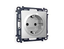 Комплект механизма электрической розетки AMBRELLA VOLT ALFA Серебро глянец с/з на винтовых зажимах QUANT (AP4060, VM141) MA406010