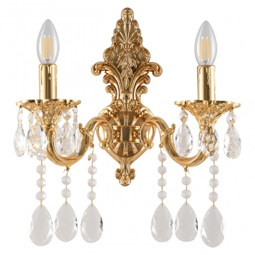 Бра с хрустальными подвесками AL7801B14/2/175 A G Bohemia Ivele Crystal (Богемия Ивеле Кристалл)