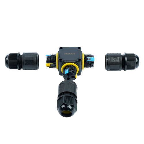 Соединитель-коннектор для проводов T 3-контактный LD556 STEKKER, водонепрониц. пружинный контакт фото 7