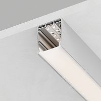 Профиль алюминиевый накладной "Линии света" с крепежами, серебро, CAB256