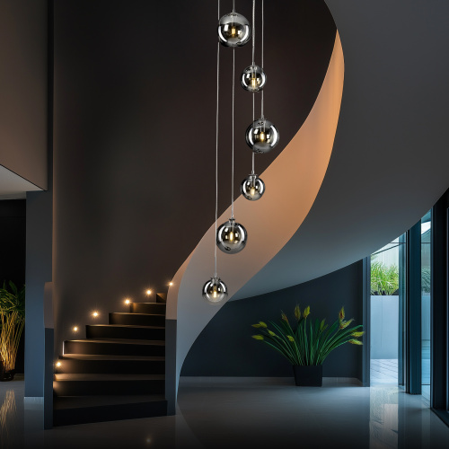 Citilux Томми CL102070 Люстра каскадная с дымчатыми шарами фото 9 Citilux Томми CL102070 Люстра каскадная с дымчатыми шарами фото 9