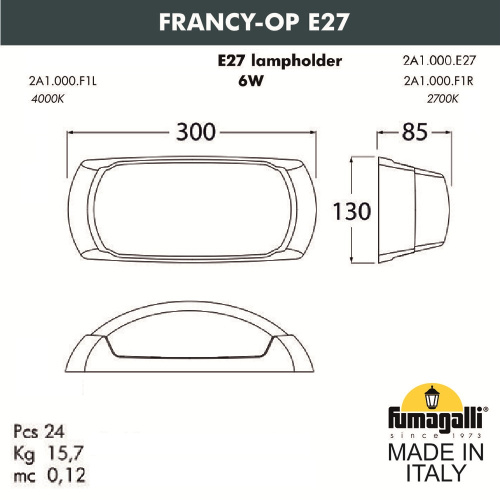 Уличное бра FUMAGALLI FRANCY-OP 2A1.000.000.AYF1R фото 3 Уличное бра FUMAGALLI FRANCY-OP 2A1.000.000.AYF1R фото 3