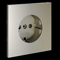 Накладка для розетки с заземлением и защитными шторками S70 (шелк) Voltum VLS000704