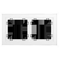 Рамка стеклянная Voltum S70 на 2 поста, (белый,матовый,стекло) VLS110202