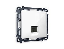 Комплект механизма компьютерной розетки AMBRELLA VOLT ALFA Белый глянец RJ-45(8P8C) CAT6 с шторкой QUANT (AP1120, VM188) MA112010